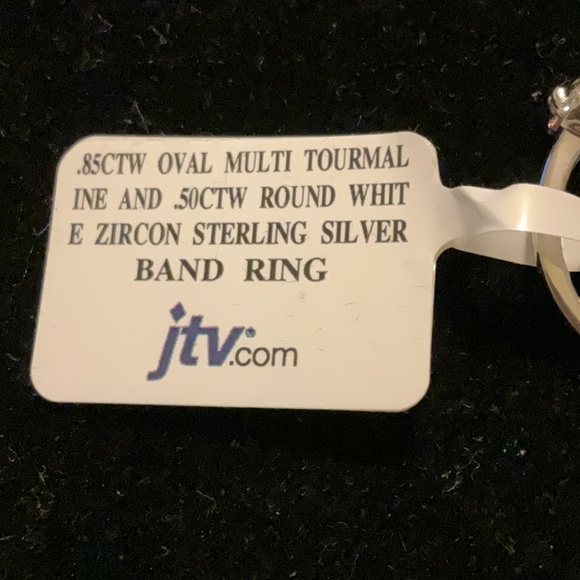 vintage Jtv docy814 9 ring .85CTW oval multi Tourmaline 50ctw round zirc… - Picture 7 of 8